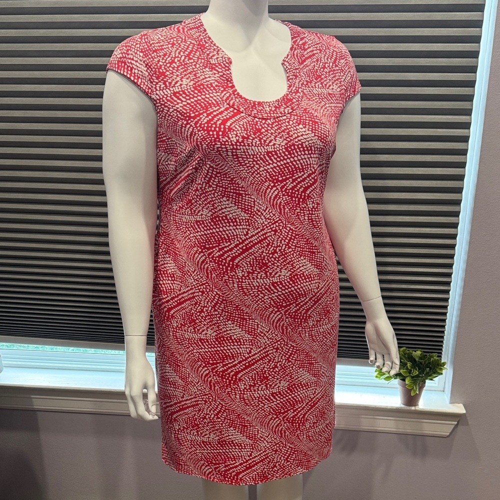 Red and White Patterned Dress